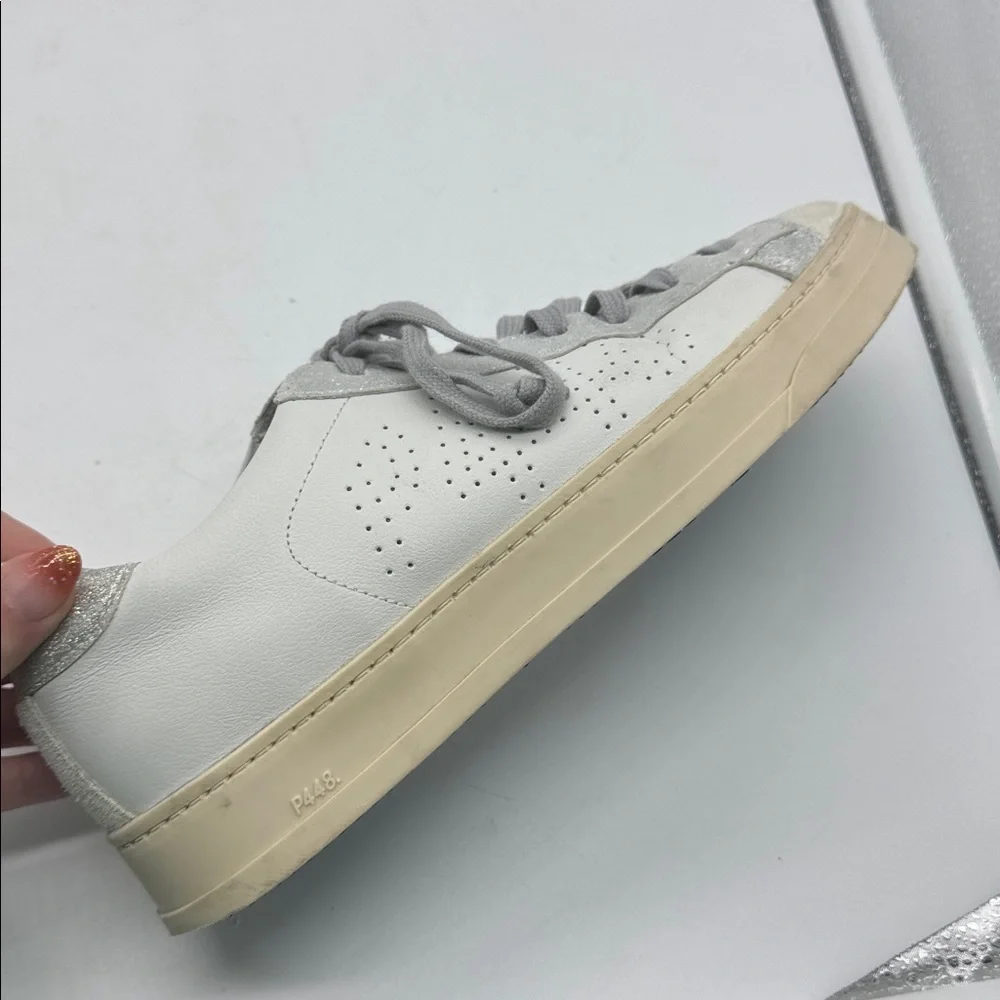 P448‎ Women's John Embellished Low-Top Sneakers Silver Sparkle Size 40 - Picture 14 of 16
